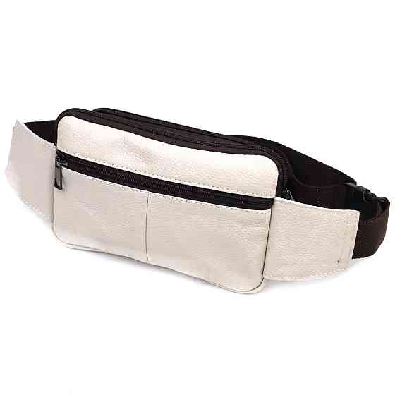 Сумка на пояс из натуральной кожи Белая (Vintage) Киев