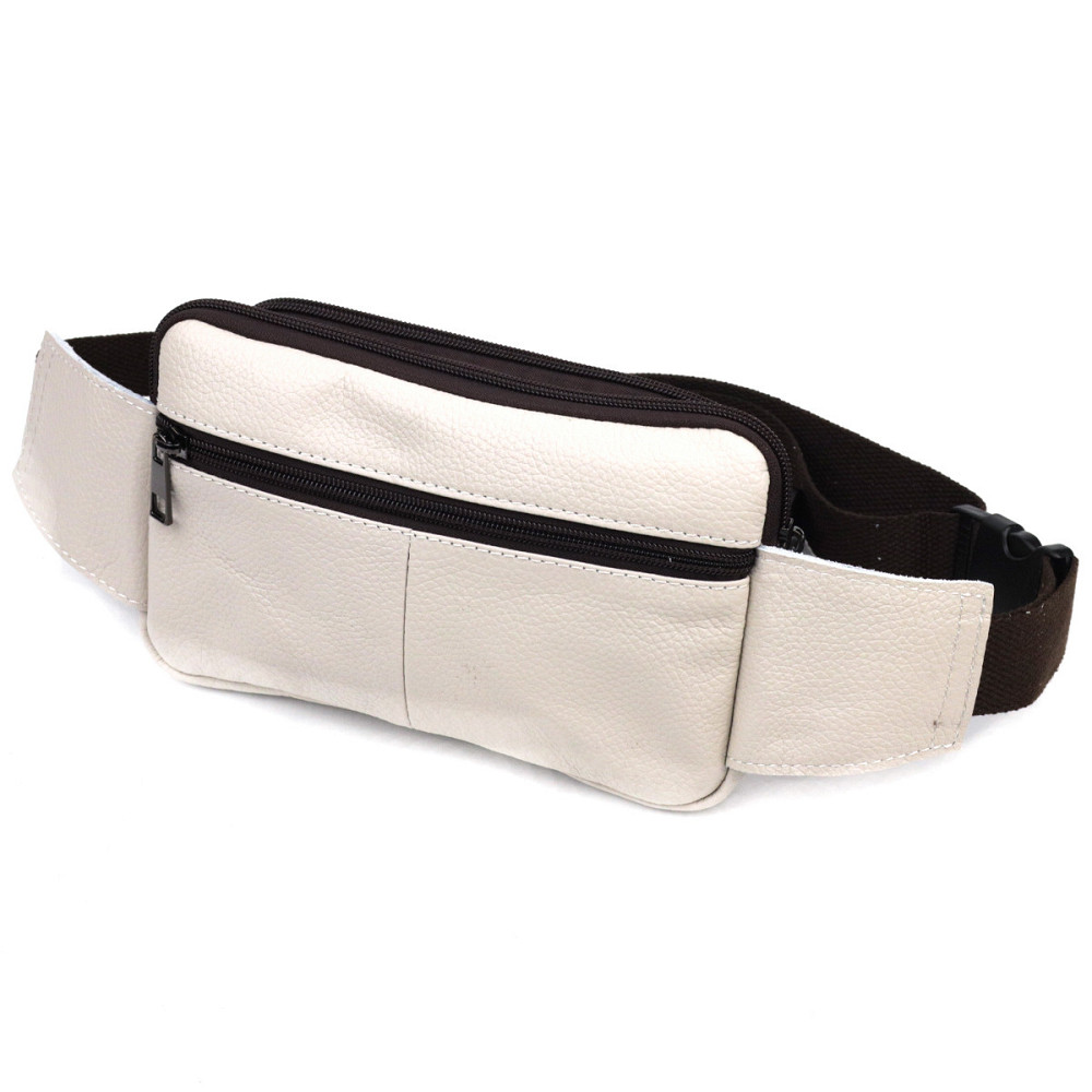 Сумка на пояс из натуральной кожи Белая (Vintage) Киев - изображение 6