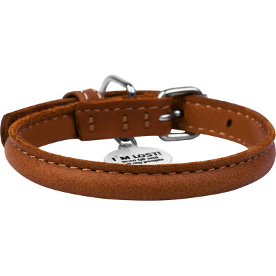 Ошейник для животных WAUDOG Soft с QR паспортом круглый Д 10 мм Д 39-47 см коричневый (01586) Винница - изображение 2