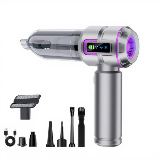 ABS Автомобільний ручний пилосос 4 в 1 6000 мАг Сірий HP-11-6697BSV Коломыя