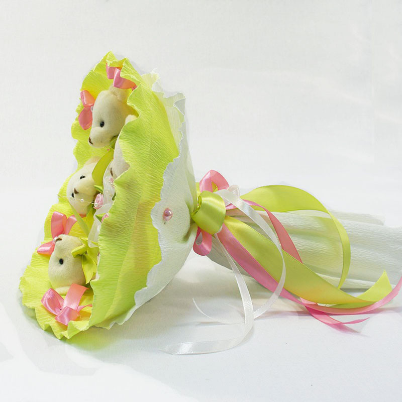 Букет з іграшок Ведмедики лайм 5344IT з 5ю іграшками Вінниця - фото 3