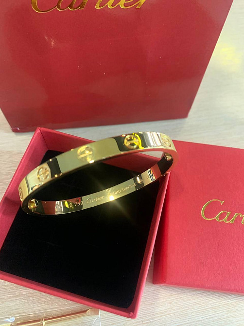 Браслет Cartier з викруткою | покриття лимонним золотом AU750 | красива подарункова упаковка - коробочка з оксамитом та пакет Одеса - фото 19