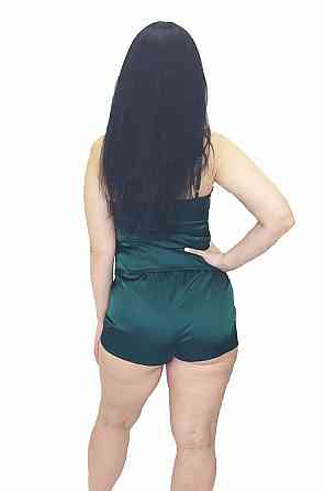 Пижама женская шелковая с шортами Зеленый 2XL Харьков