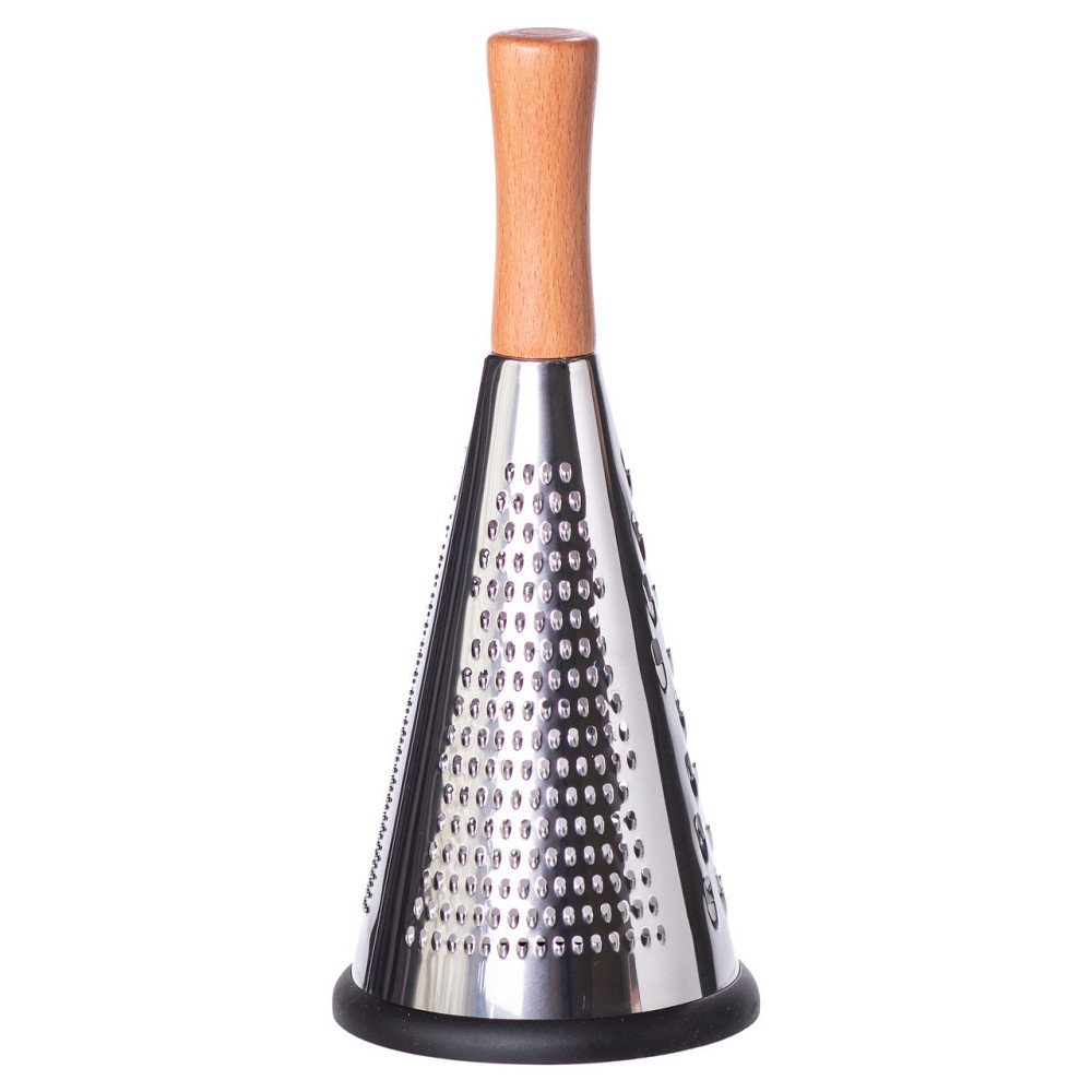 Трьохстороння терка з нержавійки з дерев'яною ручкою Київ - фото 3