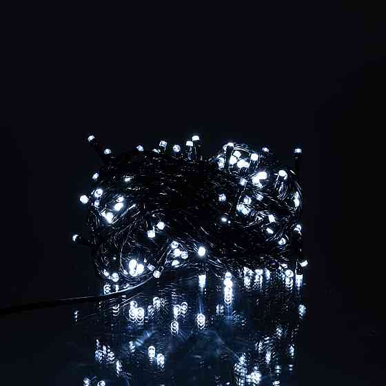 Новорічна гірлянда кімнатна нитка 14 м 160 LED кімнатна гірлянда чорний провід Біле світло W160LED16MBW Коломыя
