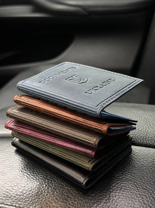 Шкіряна обкладинка для паспорта та прав 2186-1B Київ - фото 8