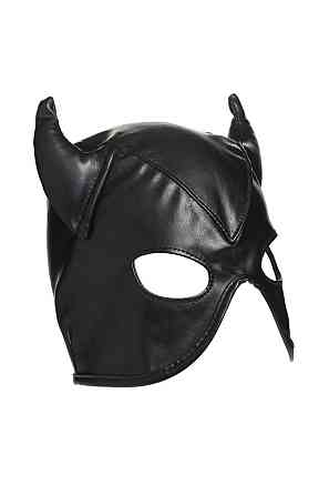 Маска з рогами Master Series: Dungeon Demon Bondage Mask with Horns, чорна Sex Aura Київ