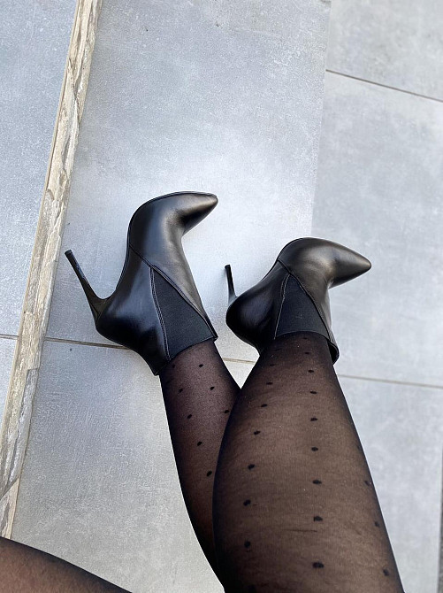 SANTINI Черевики жіночі шкіряні на шпильці 11 см. демісезонні чорні 70543-11 / Черевики з натур Коломия - фото 10