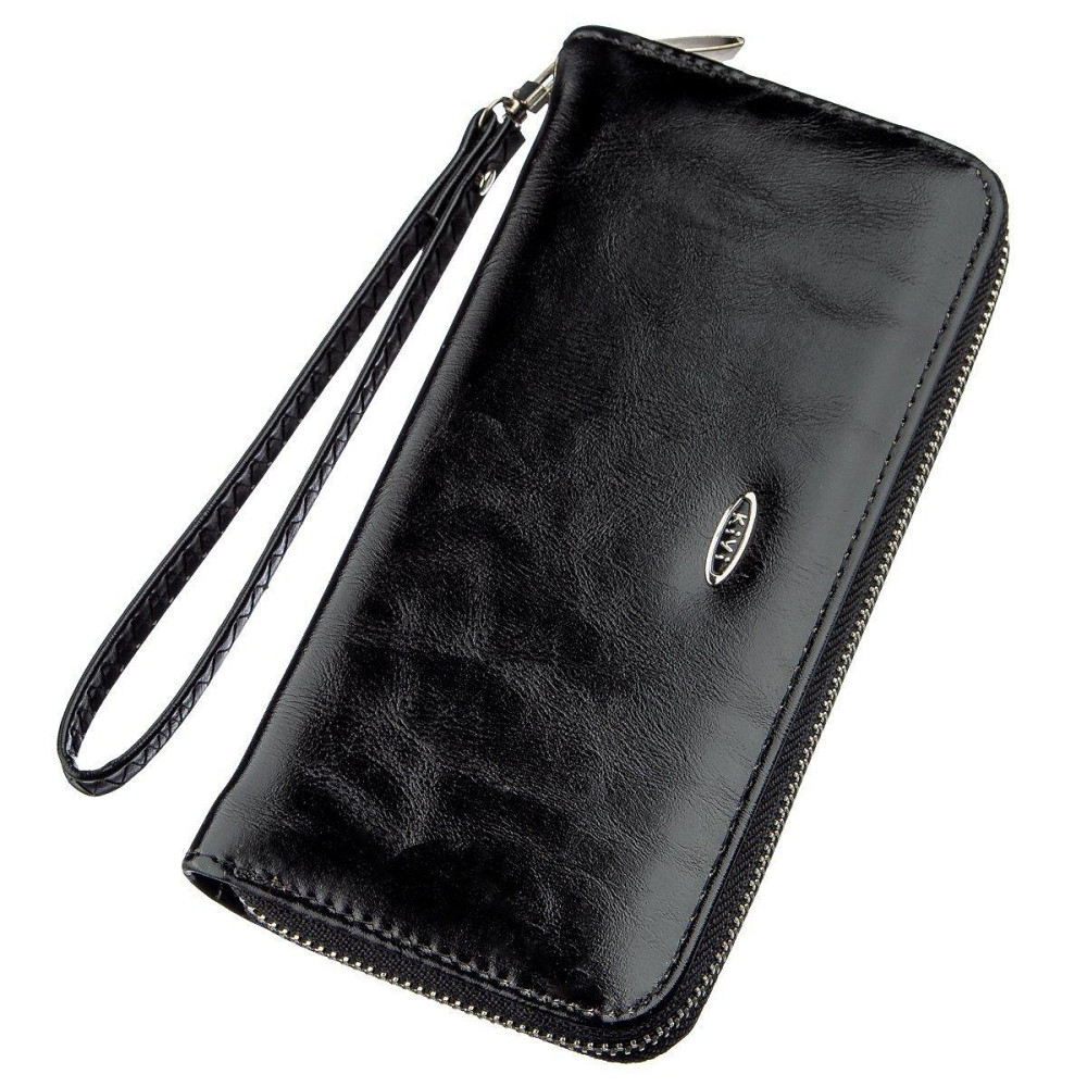 Гаманець жіночий на одну блискавку з екокожі гладкий KIVI 19040 Чорний Київ - фото 5