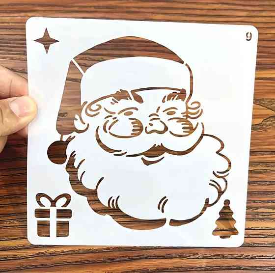 Набор трафаретов новогодних 12 штук 10 на 10 см серый Киев