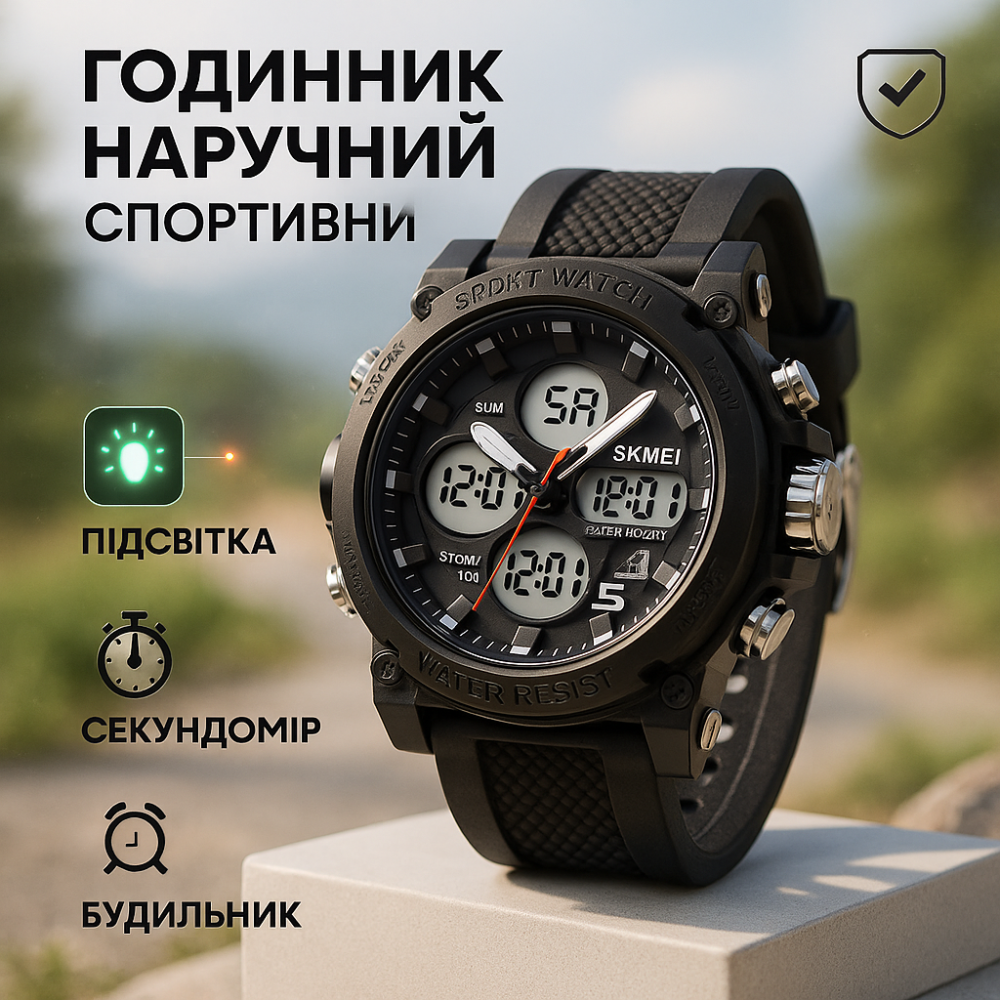 Чоловічий годинник для риболовлі SKMEI 2065BKWT, Годинник наручний спортивний для подорожі DA-20 Львів - фото 18