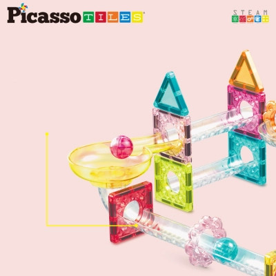 Конструктор Picasso магнітний Tiles Mini Diamond Marble Run Track Set 60 деталей (817338028299) Вінниця - фото 6