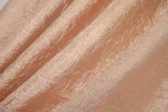 Кухонные шторы VR-Textil № 073к с ламбрекеном и подхватами персиковый с какао 270х170 см (52-0150) Киев