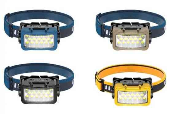 Налобний ліхтар Rablex RB958, жовтий+білий+червоний, 17хCOB, Сенсор, акум, Type-C Дніпро