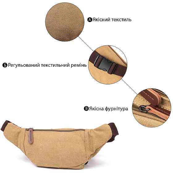 Сумка поясная текстильная Хаки (Vintage) Киев