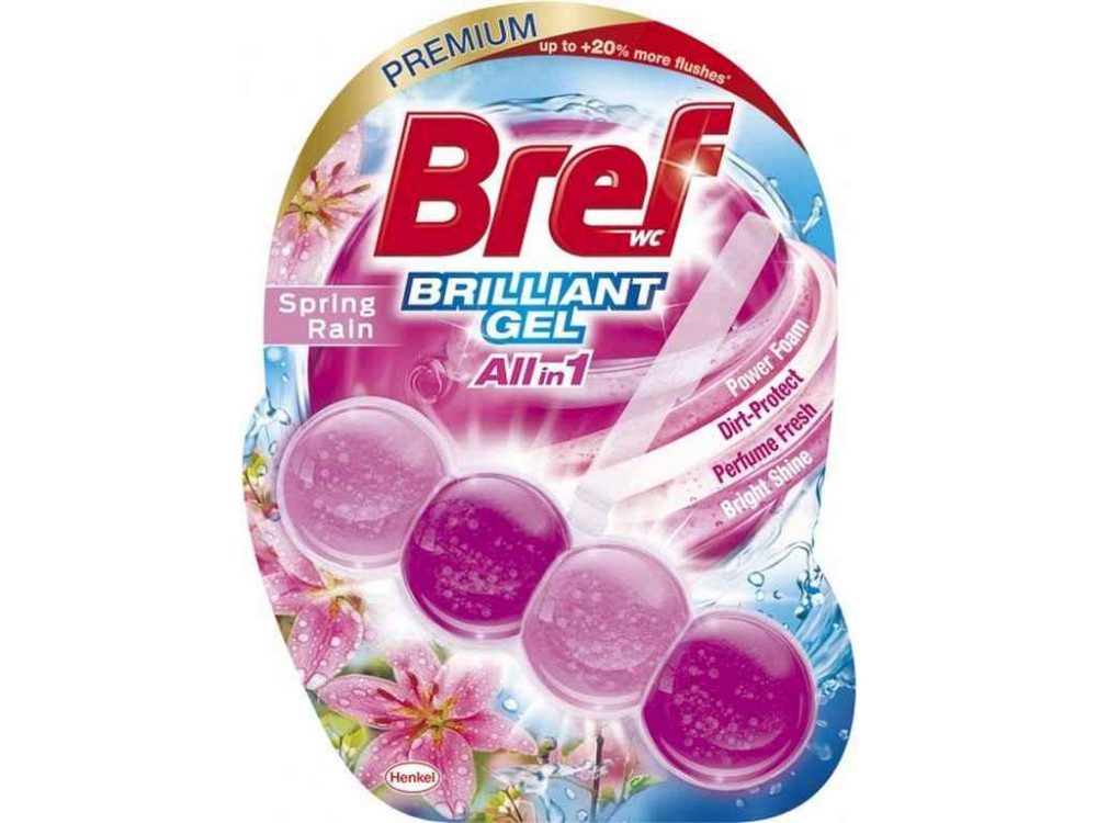 Туалетний блок Bref Блискучий гель Весняний дощ 42 г ТМ Bref Київ - фото 1