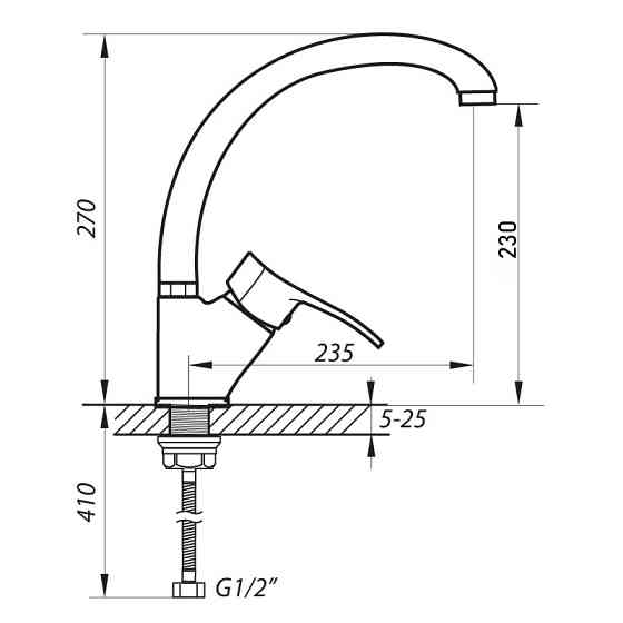 Сучасний кухонний змішувач Zerix DYU 135 з лаконічним дизайном ZX0023 Харків