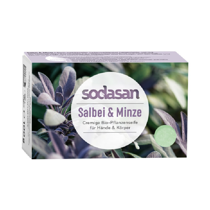Органічне мило антисептичне Шавлія-М'ята для обличчя SODASAN 100 г Київ - фото 1