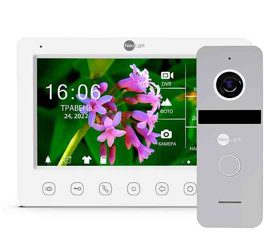Комплект видеодомофона NeoLight Kappa+ HD WF 7 дюймов и вызывной панели NeoLight SOLO FHD Silver Киев