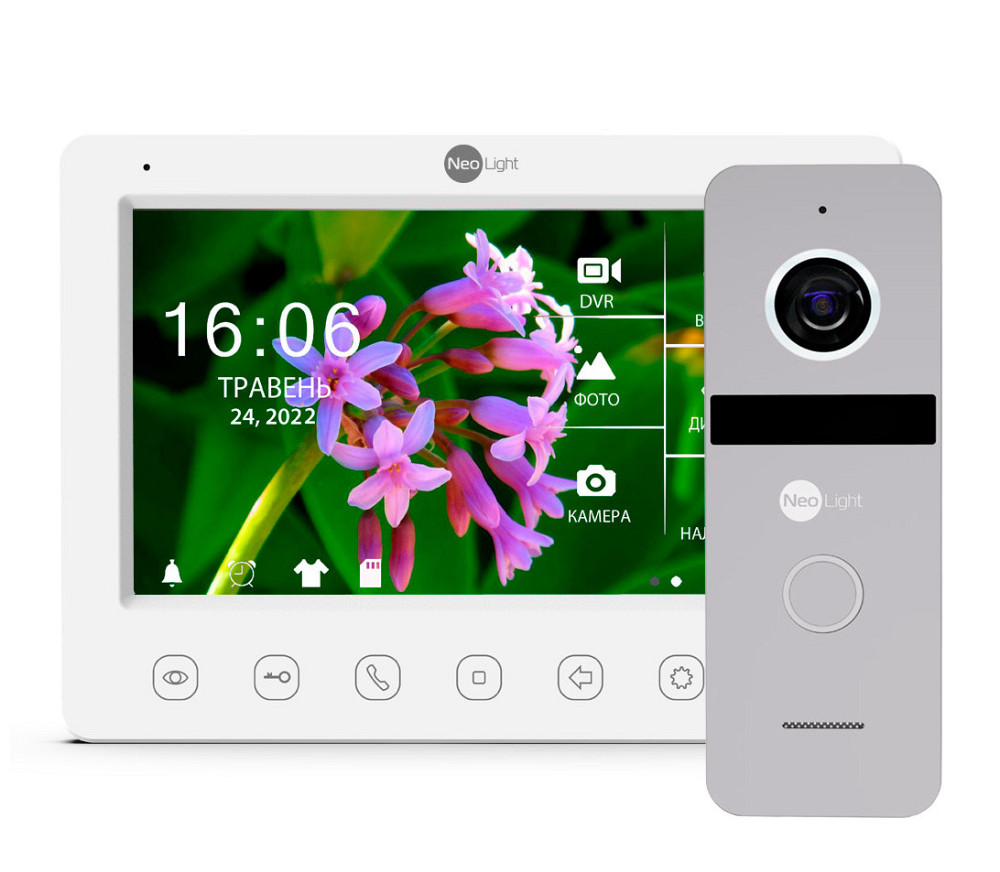Комплект видеодомофона NeoLight Kappa+ HD WF 7 дюймов и вызывной панели NeoLight SOLO FHD Silver Киев - изображение 1