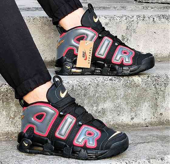 Кросівки Nike Uptempo Чорні Чоловічі Шкіряні Найк з Амортизацією (розміри: 43,44,45) Відео Огляд Дніпро