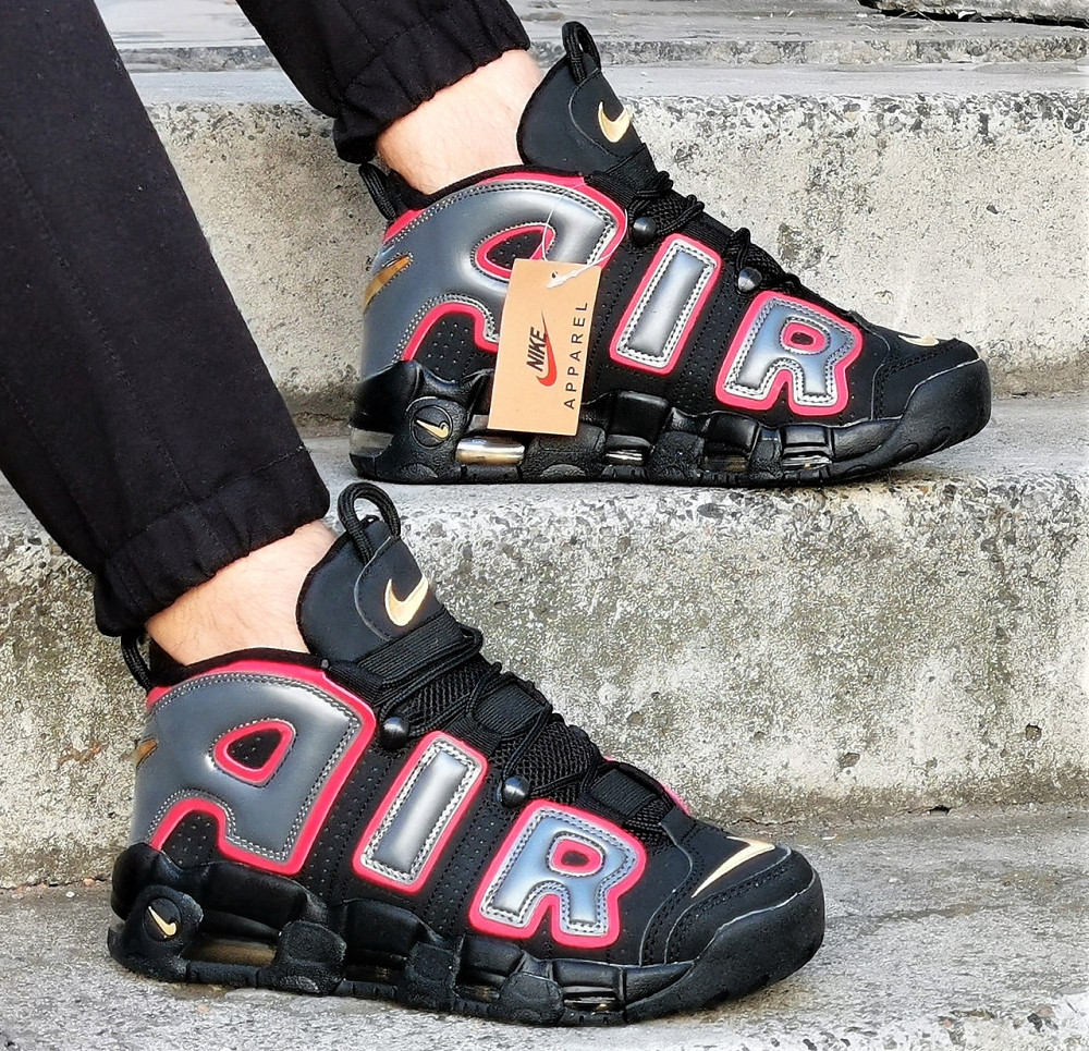 Кроссовки Nike Uptempo Чёрные Мужские Кожаные Найк с Амортизацией (размеры: 43,44,45) Видео Обзор Днепр - изображение 1