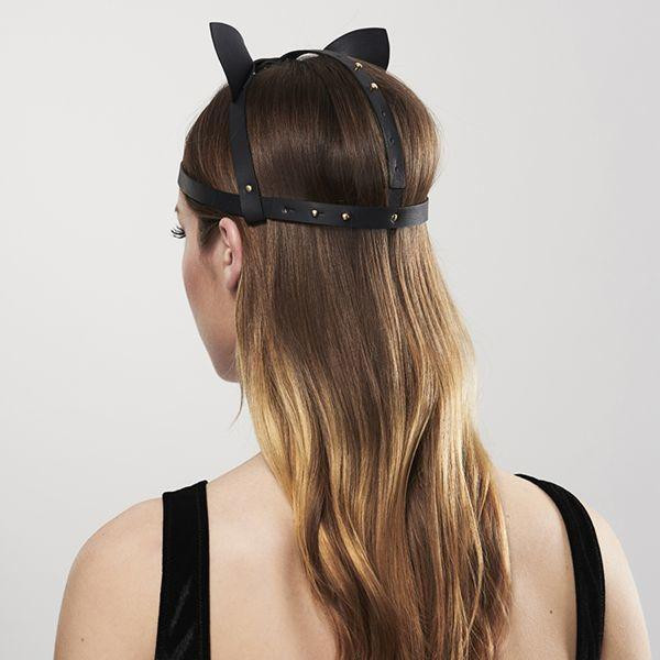 Маска кішечки Bijoux Indiscrets MAZE - Cat Ears Headpiece Black, екошкіра Sex Aura Київ - фото 8