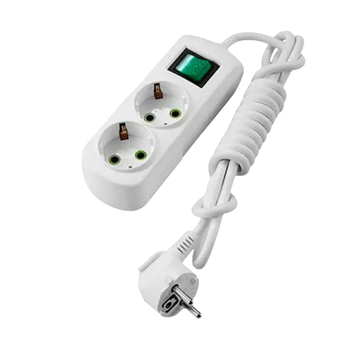 Подовжувач із заземленням 2 розетки 3м з вимикачем Letitia Лезард Житомир