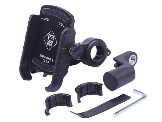 Тримач телефона M8C чорний, з зарядкою, кріплення на кермо, Kewiq Мукачево - фото 1
