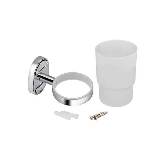 Стакан с держателем Lidz Oreo 0401 настенный (матовое стекло) LDORE0401CRM22163 Chrome Киев