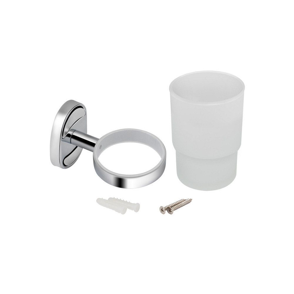 Склянка з тримачем Lidz Oreo 0401 настінний (матове скло) LDORE0401CRM22163 Chrome Київ - фото 6