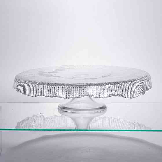 Стеклянная тортовница-менажница на ножке Киев