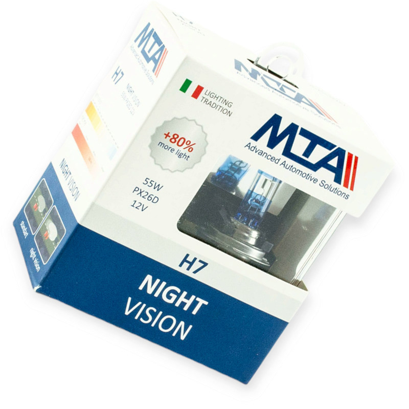 Автолампа 12V 55 W MTA Night Vision 80% (2шт) H7 Мукачево - изображение 1