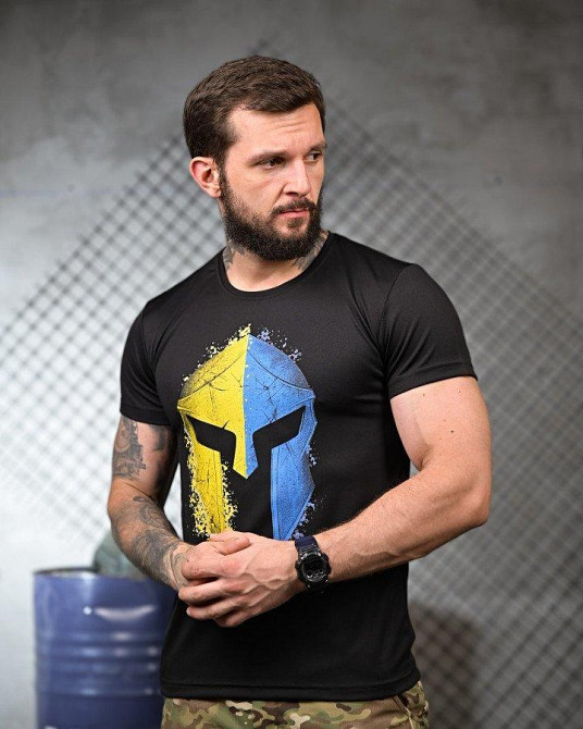 Тактическая потоотводящая футболка Spartan black ПП4685 Одесса - изображение 2