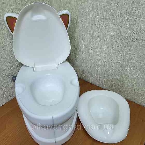 Дитячий горщик у вигляді унітазу Котик Pilsan 07-563 (звук слива, підсвічування, спинка, горщик, що знімається) Хмельницький