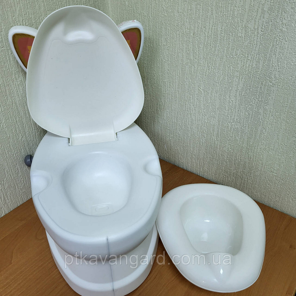 Дитячий горщик у вигляді унітазу Котик Pilsan 07-563 (звук слива, підсвічування, спинка, горщик, що знімається) Хмельницький - фото 3
