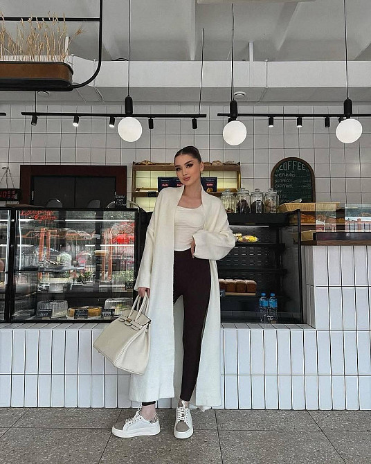 Жіночий базовий довгий кардиган з ангори Молочний Одеса - фото 1