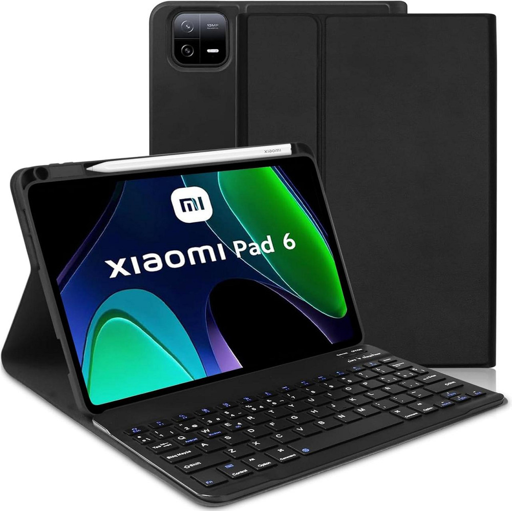 Чохол-клавіатура для Xiaomi Pad 6, 6 Pro 11” 2023, магнітна знімна Bluetooth з тачпадом, тримачем для стилуса, чорний для планшета Київ - фото 1