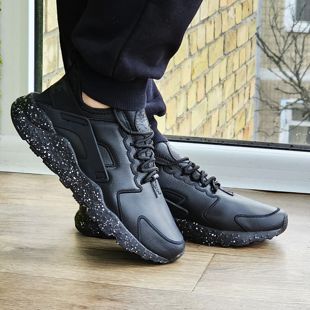 Мужские Чёрные Кроссовки Nike Huarache Кожаные Найк (размеры: 41,42,43,44,45) Видео Обзор Днепр - изображение 5