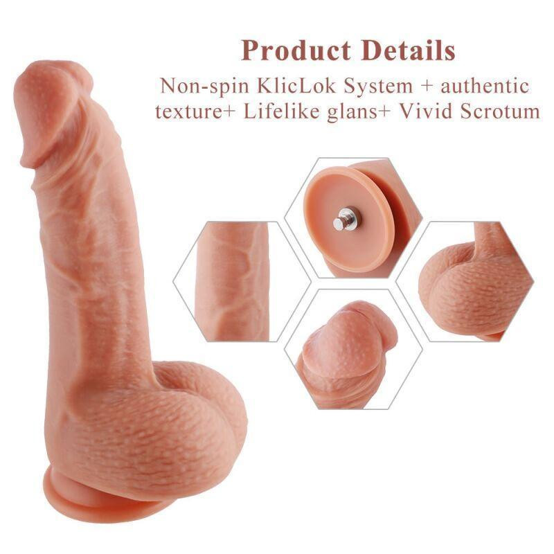 Ультрареалистичный фаллоимитатор для секс-машин Hismith 8.3″ 2-layers Silicone Flesh Dildo,2-слойный Sex Aura Киев - изображение 3