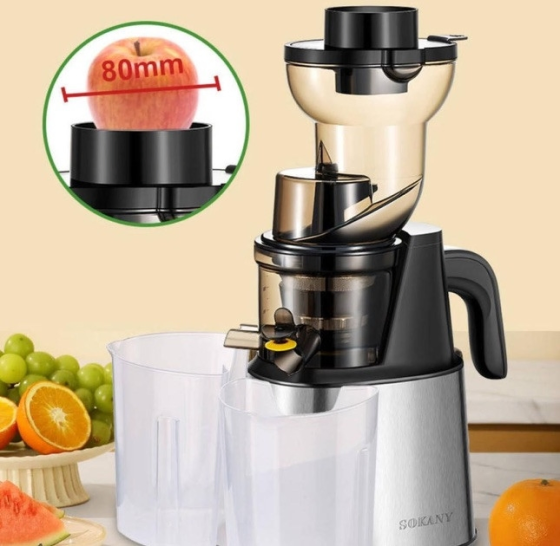 Соковижималка морожениця шнекова електрична Sokany 800 Вт із чашами прес для віджимання соку овочів фруктів SK-01010 Коломия