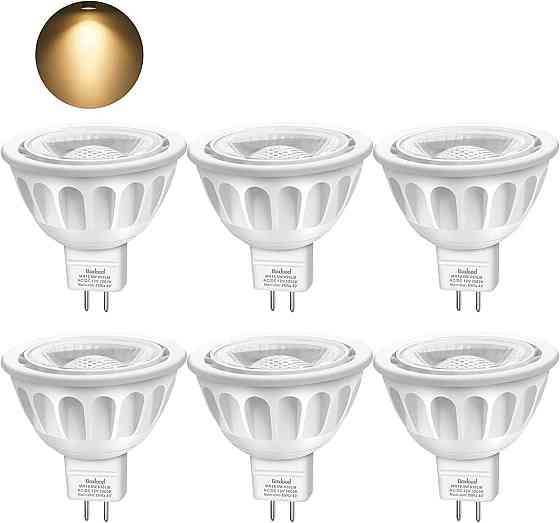 Лампы LED Boxlood MR16 GU5.3 5Вт 12В 3000K 450 лм, комплект 6 шт, тёплый свет, подсветки, трековой с Киев