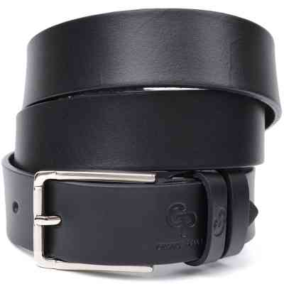 Ремень Grande Pelle Брючный из натуральной кожи Черный (11676) Винница
