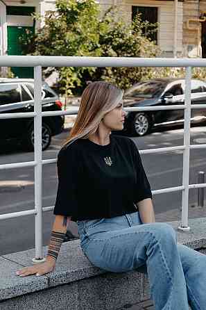 Футболка жіноча укорочена Чорний 46/48 Харків