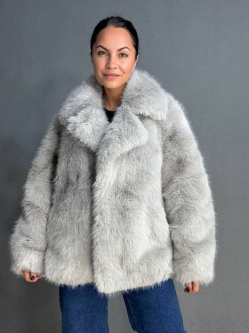 Шуба жіноча Fancy Matinee 5902 оверсайз з кишенями сіра, сірий, L Київ - фото 15