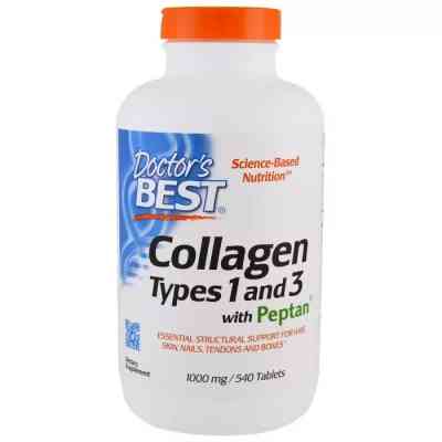 Вітамінно-мінеральний комплекс Doctor&apos;s Best Колаген Типів 1 &amp; 3 1000мг, Peptan, 540 таблеток (DRB-00358) Вінниця