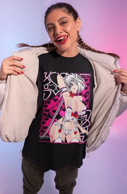Футболка для хлопчика з аніме принтом Ніер Аутомата Йорха Аніме оверсайз (зріст від 165 до 180) Чорний AnimeJ1106m Дніпро - фото 2