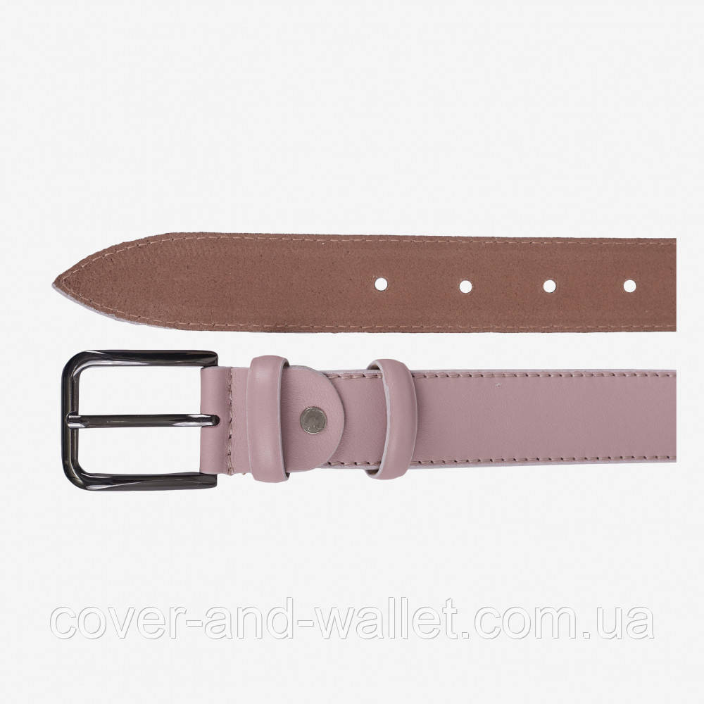 Красивий пудровий жіночий ремінь із натуральної шкіри 35мм PS Leather Київ - фото 3