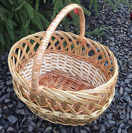 Корзина плетеная с ручкой | корзина пасхальная ажурная  | корзина из лозы пасхальная большая Киев - изображение 1