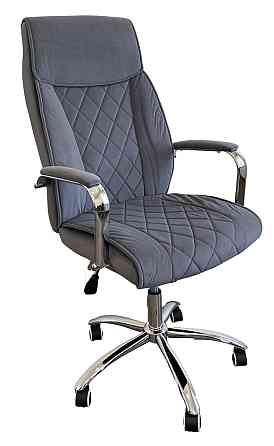 Офисное кресло руководителя Tehforward Dionis Velur хром Anyfix Серый Киев